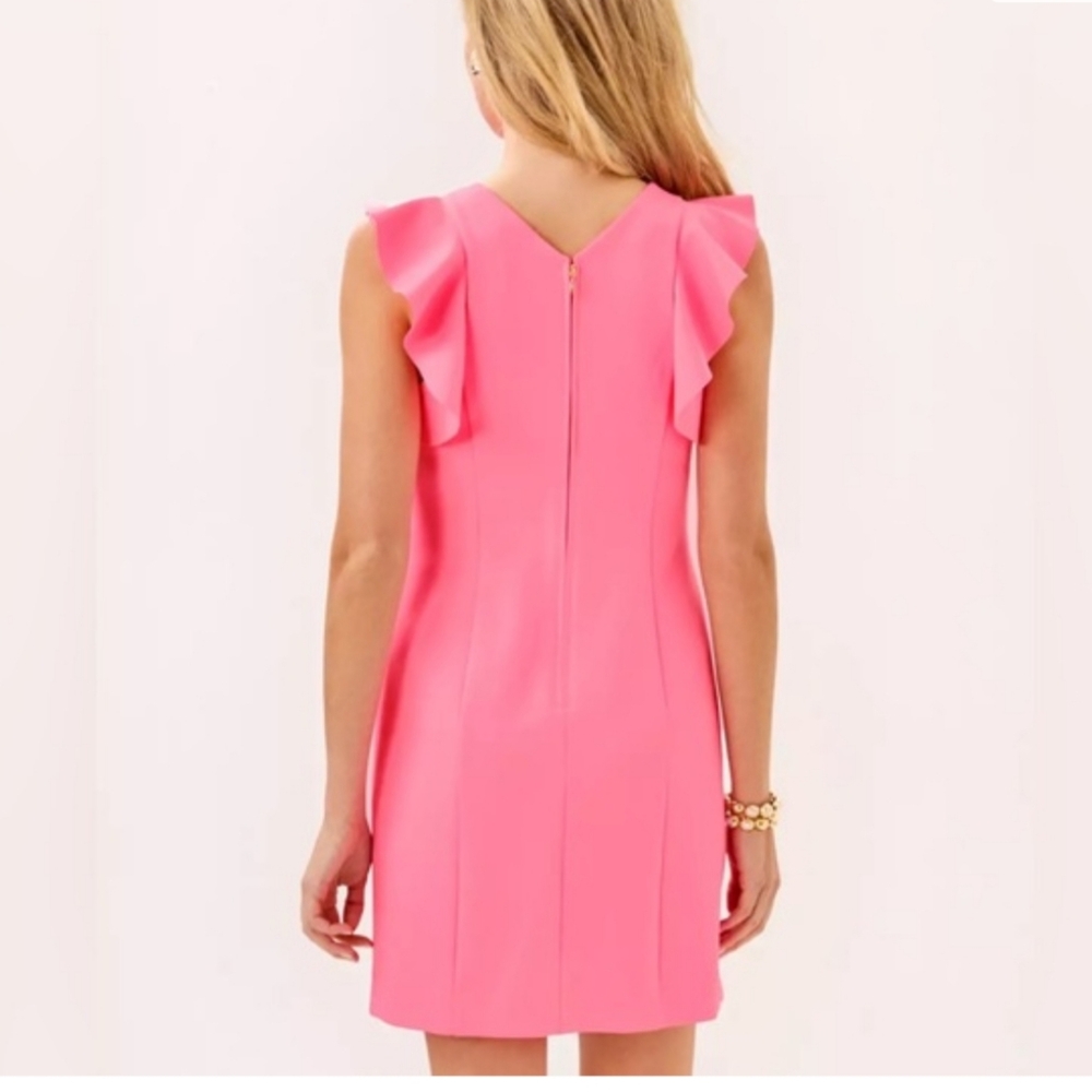 NWT Lilly Pullizer Pink Ruffle Sleeveless Dress - Picture 4 of 6